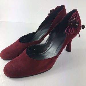 Stuart Weitzman Pumps Suede Red Size 11